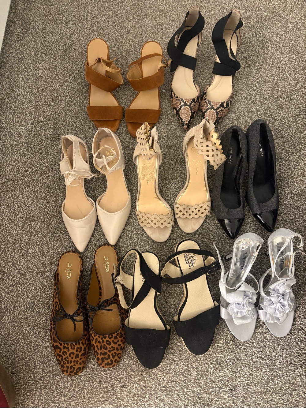 Mixed Women’s Dress Shoe Collection - Black, Beige, Tan, Brown, White, Silver